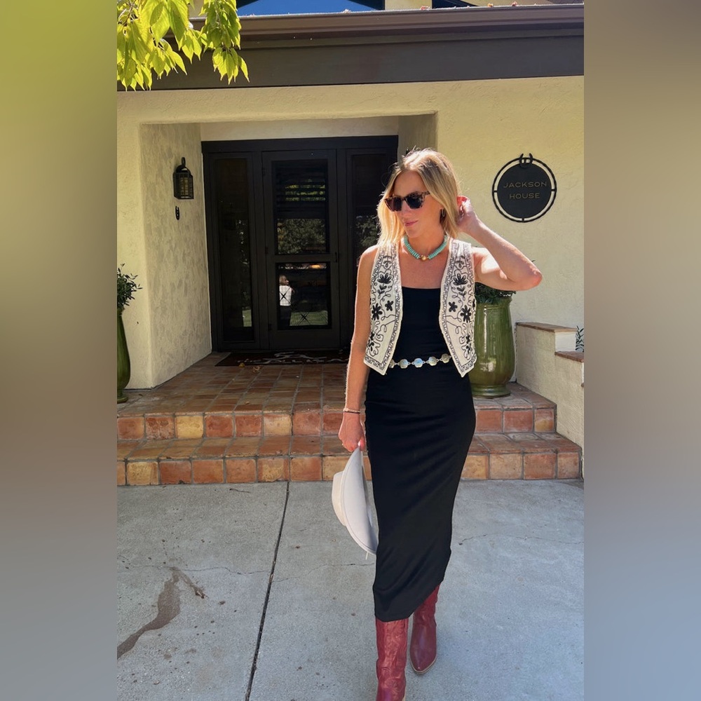 Polagram quilted embroidered vest